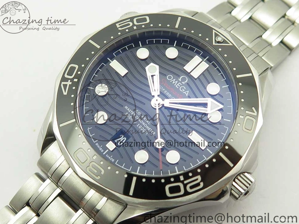 0524 2018 Seamaster Diver 300M OMF Best Edition Black Ceramic Black Dial on SS Bracelet A8800 (Black Balance Wheel) Breathable 7959